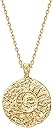 PAVOI 14K Gold Plated Engraved Coin Pendant Necklaces for Women | Byzantine Coin Pendants | Bohemian Necklace
