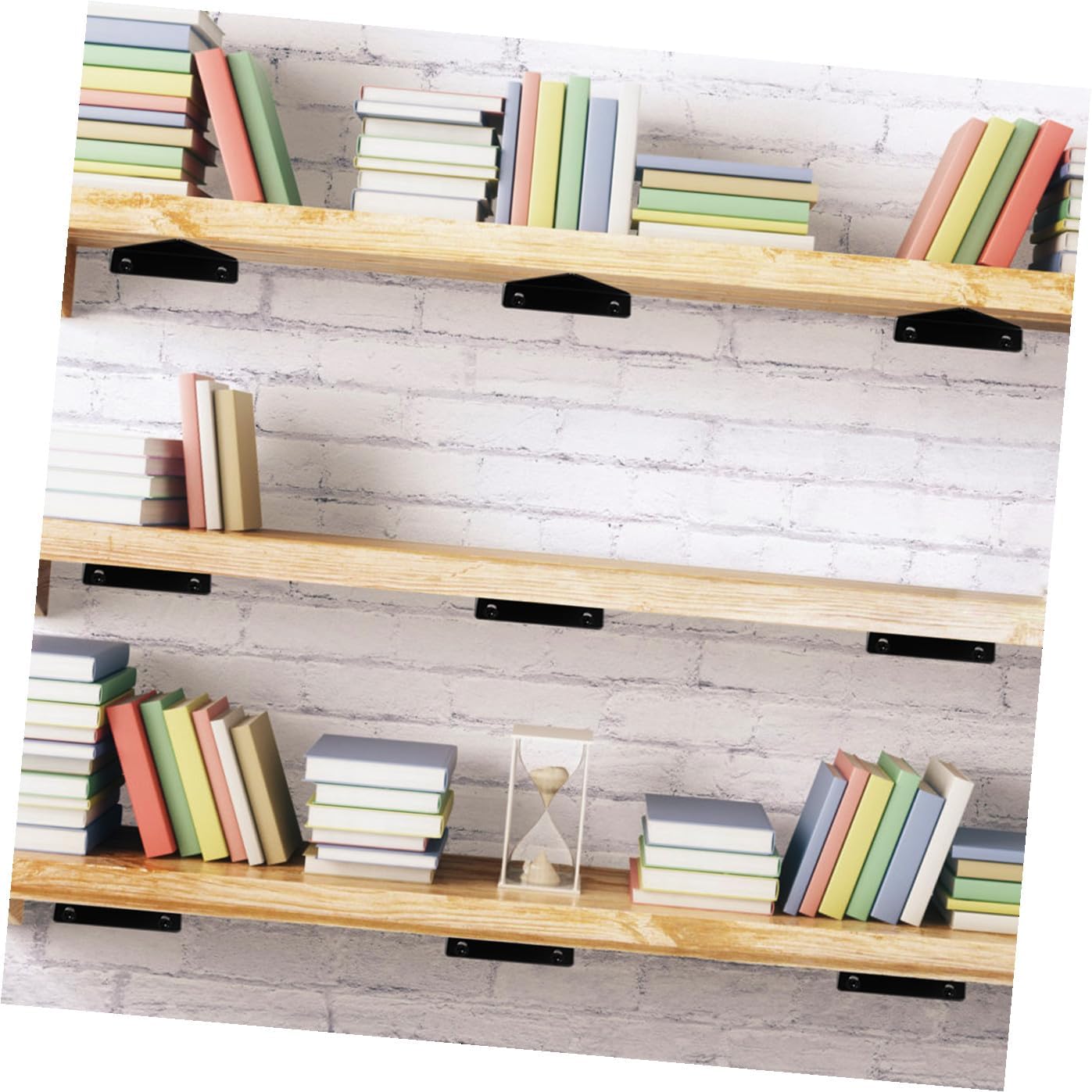 6pcs Heavy Duty Floating Shelf Brackets Wrought Support Brackets for Easy Installation and Space-Saving Shelves Hidden Wall Mount Design
