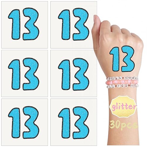 Miniatura 10 de Tuoshei 30 piezas ts eras tour tatuajes temporales número 13 pegatinas de tatuaje accesorios de concierto ídolo accesorios de fiesta de cumpleaños