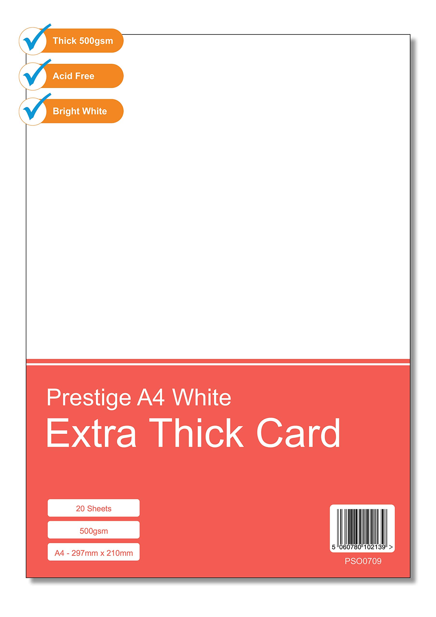 Prestige Premium Super Thick A4 White 500gsm Craft Card - Extra Thick Crafting Card (Pack of 40 Sheets)