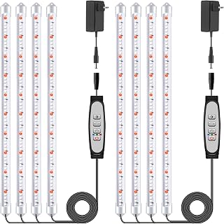 Niello 2Pack 4 Stäbe Pflanzenlichtstreifen, Pflanzenleuchten für Zimmerpflanzen, Vollspektrum Sonnenlicht Wachstumslampe mit Auto On/Off 6/12/18H Timer, 5 dimmbare Stufen grow lampe