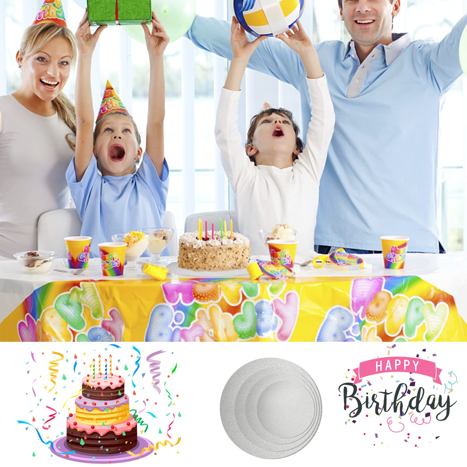 Base Cartone 5 Pz Sottotorta Tondo 30 Cm X 12 Mm, Supporti Per Torte, Vassoio Per Torte, Base Vassoio Per Torta Rotondo, Sottotorta Base In Cartone