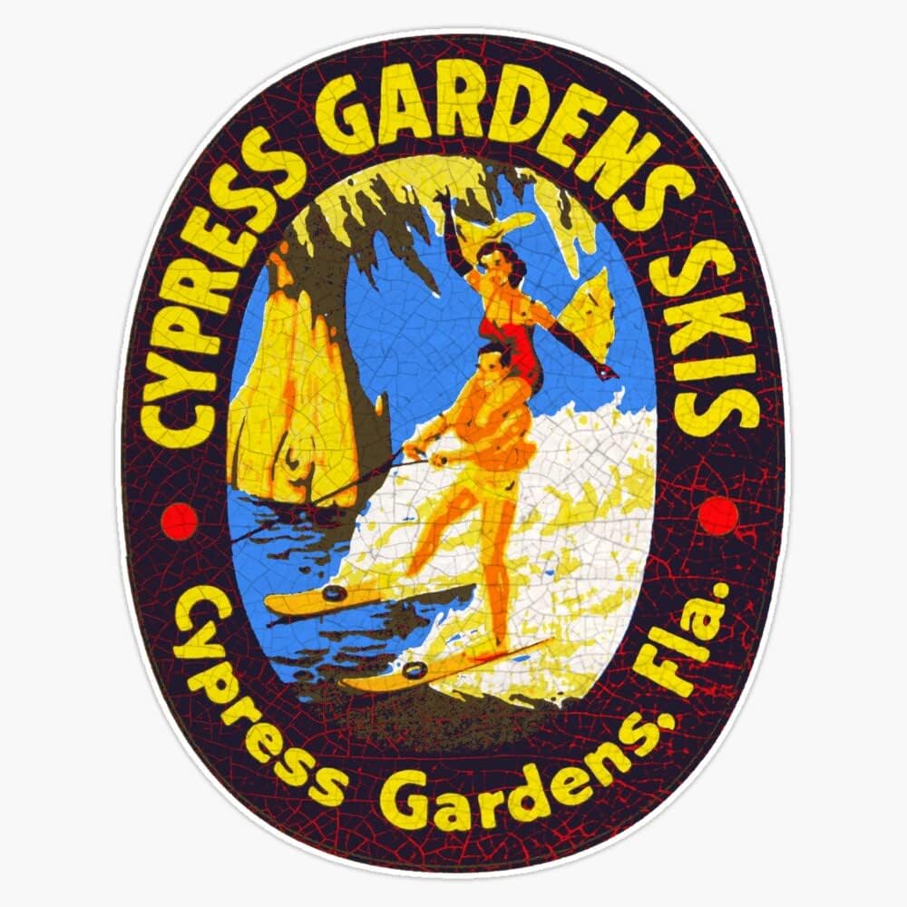 Cypress Gardens Florida Vintage Car Decal Sticker Bumper