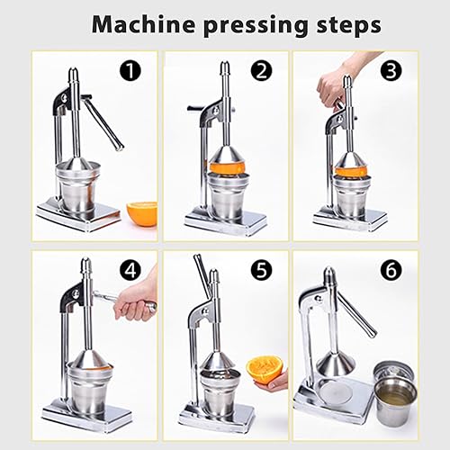 Miniatura 5 de Exprimidor manual de jugo de acero inoxidable, exprimidor de limón cítrico resistente para naranja y lima, fácil de limpiar, ayudante de cocina en