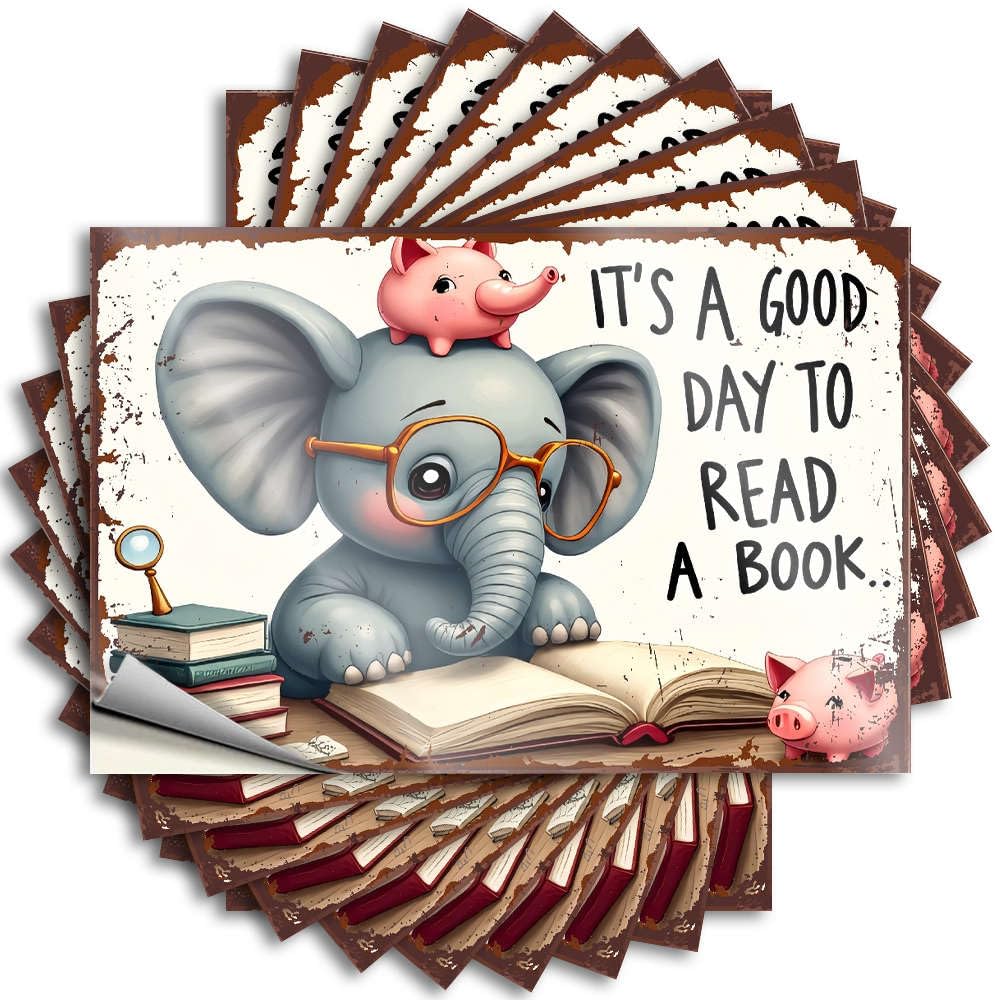 Boys Room Decor Teenager Saying Durable Helmet | It's A Good Day to Read A Book. Punk Self Adhesive Sticker for Math DIY(8X12CM)