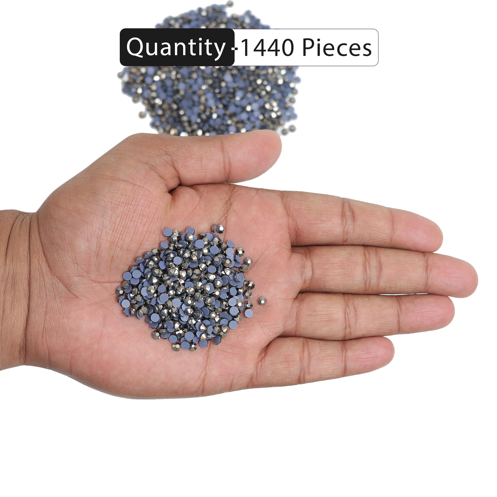 Embroiderymaterial Round Flatback Hotfix Glass Crystal Rhinestones For Wedding Dress Embellishments, Craft, Shoes, Bags, Jewellery Making, Diy (Ss16, 4Mm, Labrado Color, 1440 Pieces), Multi 4