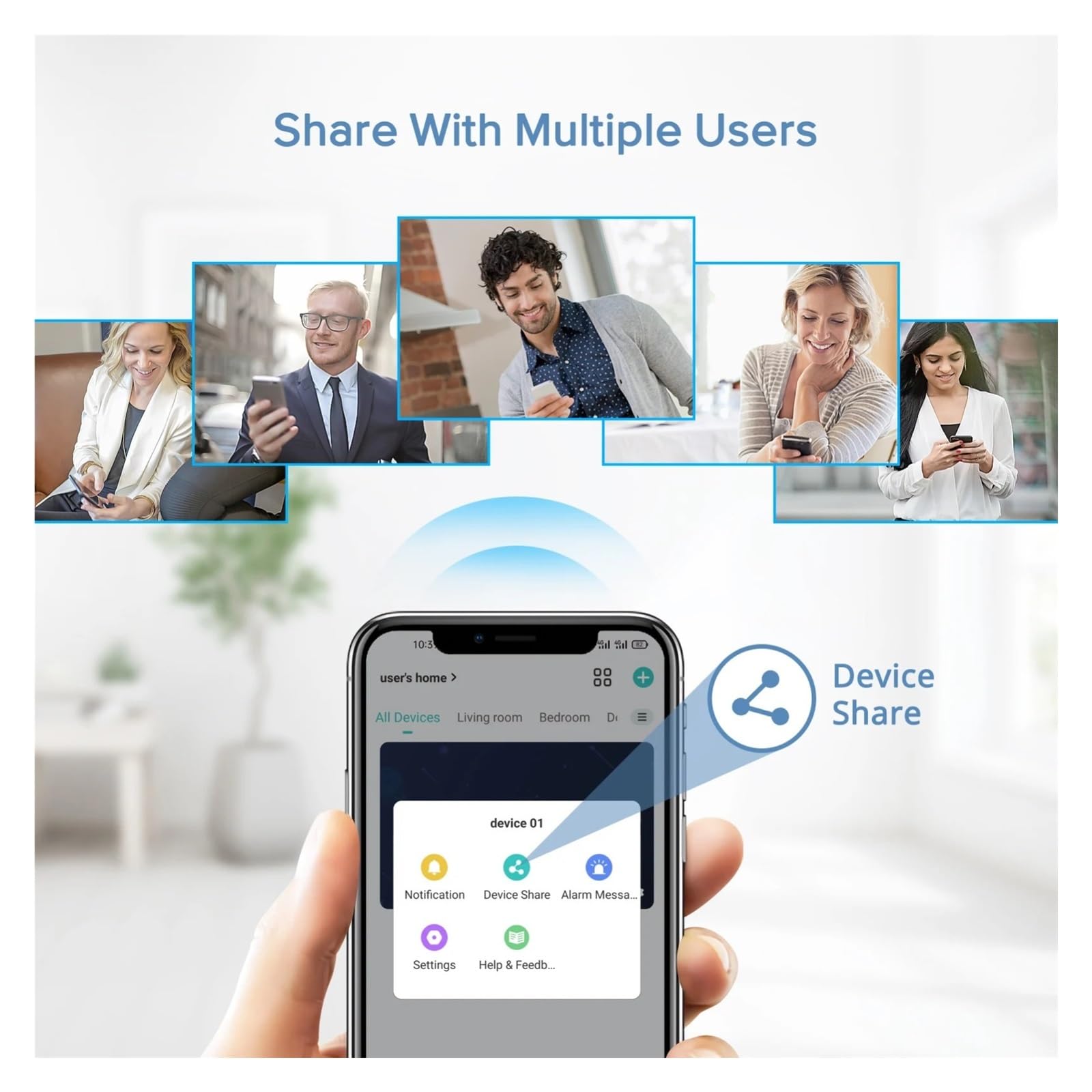 Timbre con Video Inteligente WiFi 1080P, Intercomunicador Recargable, Timbre con Alarma IR, Seguridad Inalámbrica