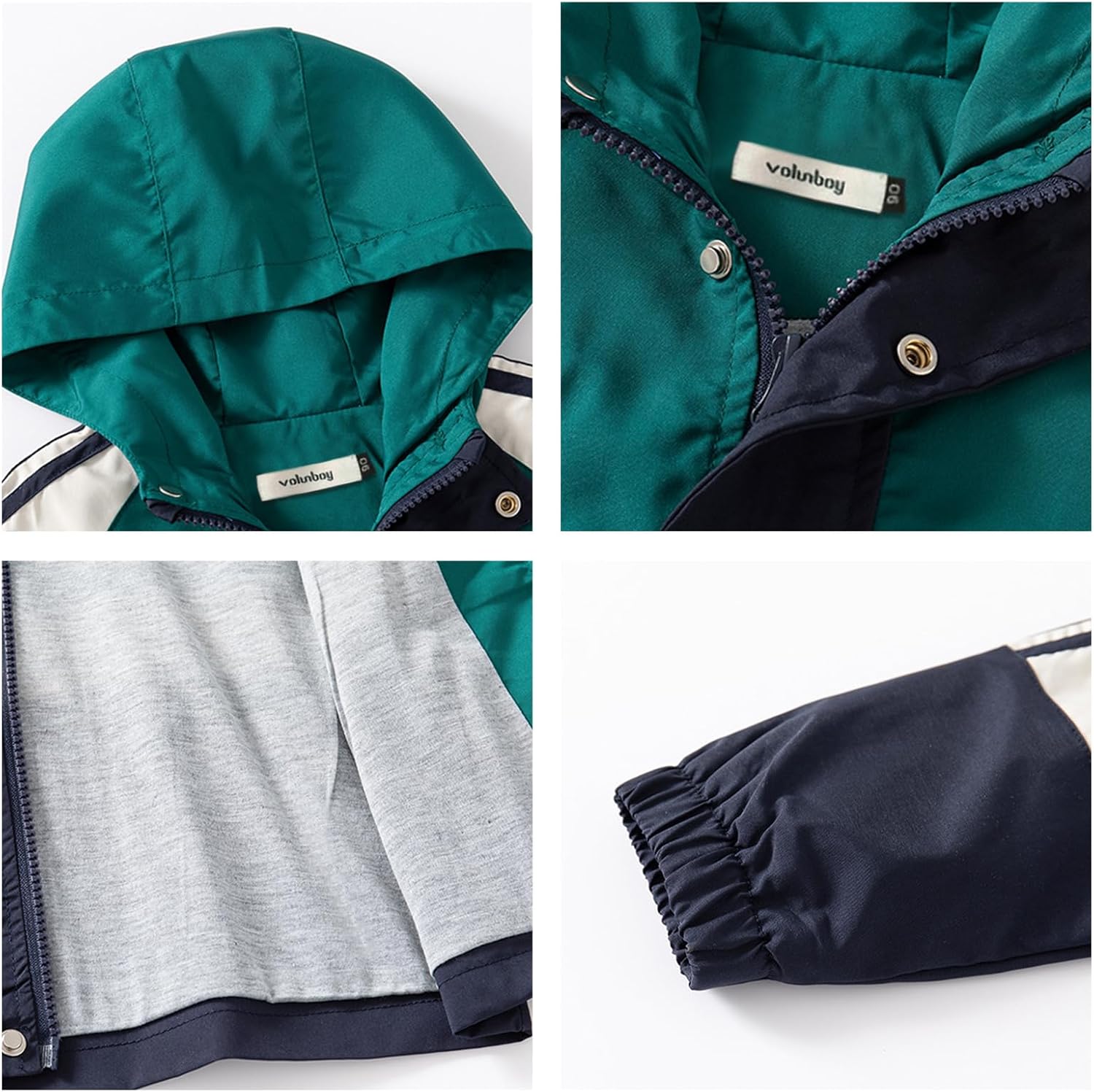 Volunboy Toddler Boys Windbreaker Casual Outerwear Kids Lightweight Zip Hooded Jacket Baby Cute Dust Coat