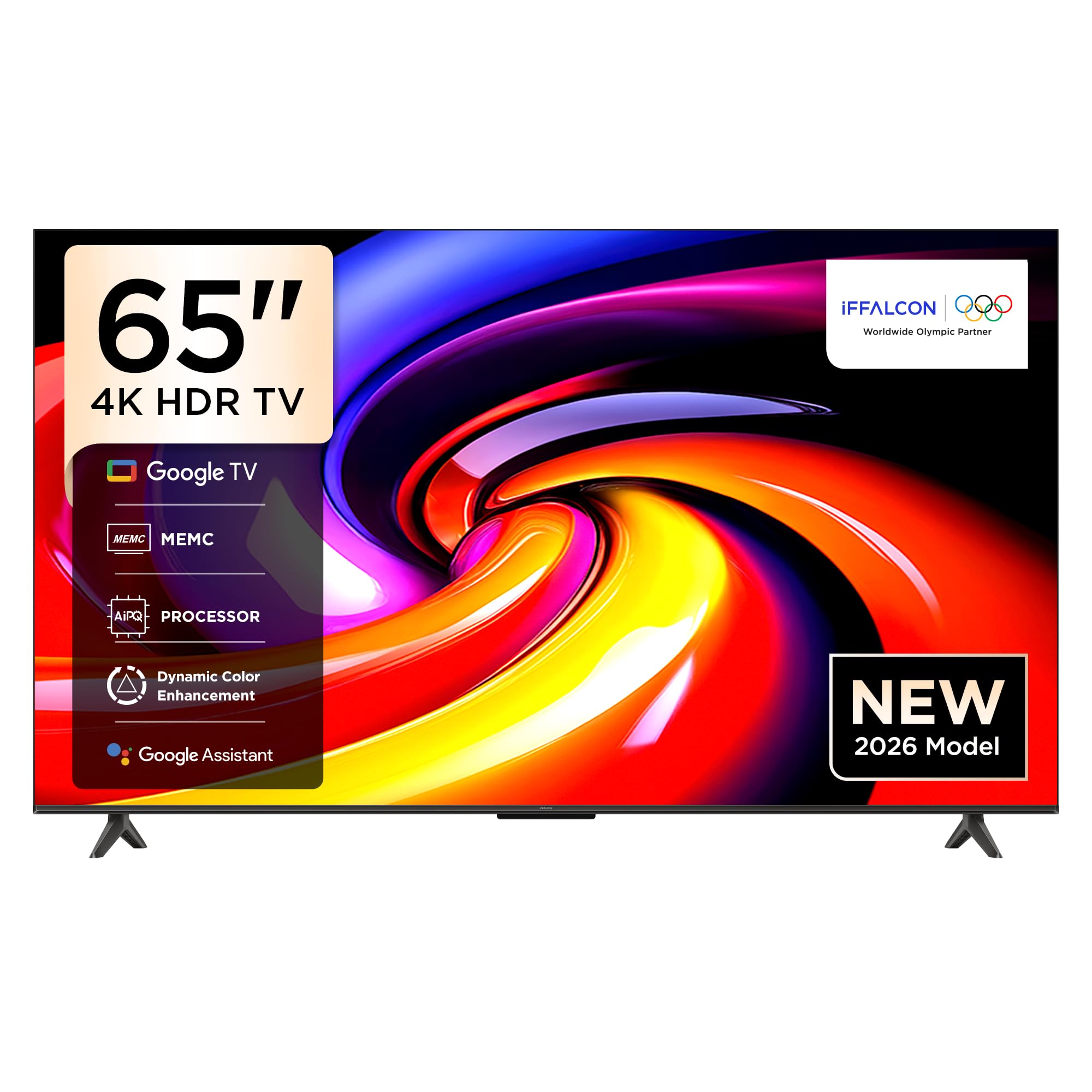 iFFALCON 65U65 65 İnç Smart TV 4K UHD HDR 10 Gaming Google TV, Dinamik Renk Geliştirme, Dolby Audio, MEMC, İnce Tasarımlı Game Master (2026 Model)