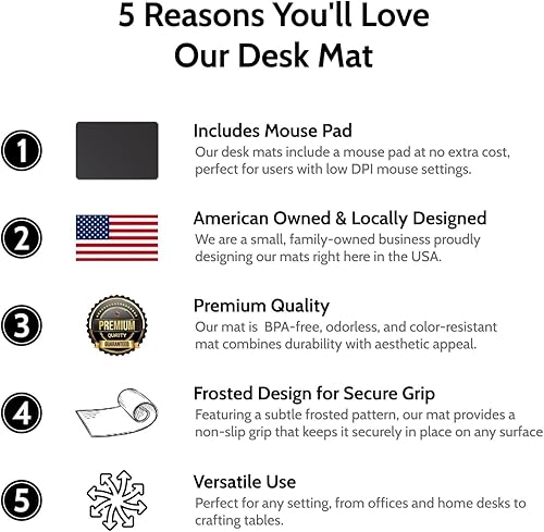 Miniatura 2 de Awnour Tapete de escritorio transparente, multifuncional, 32 x 16 pulgadas, protector de escritorio duradero con base antideslizante, vista