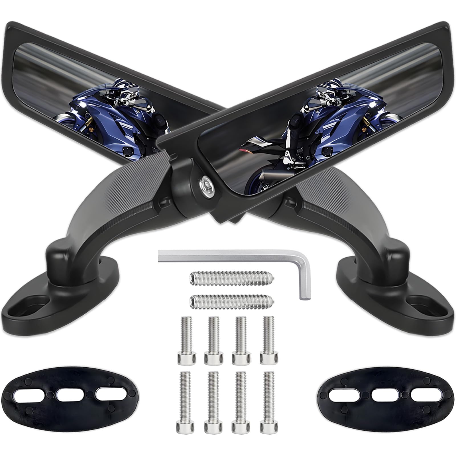 Amazon.com: Motorcycle Rear View Mirrors, 360° Rotating Stealth