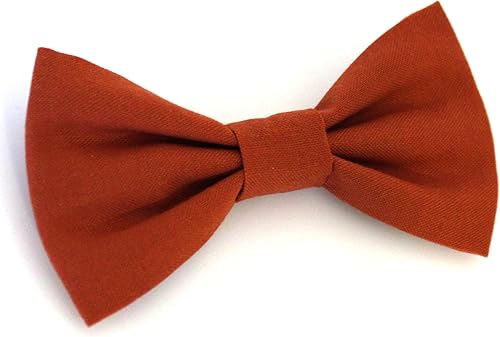 Miniatura 3 de Handmade Pre-Tied Clip on Bow Tie for Baby to Young Boy (Medium, Burnt Orange)