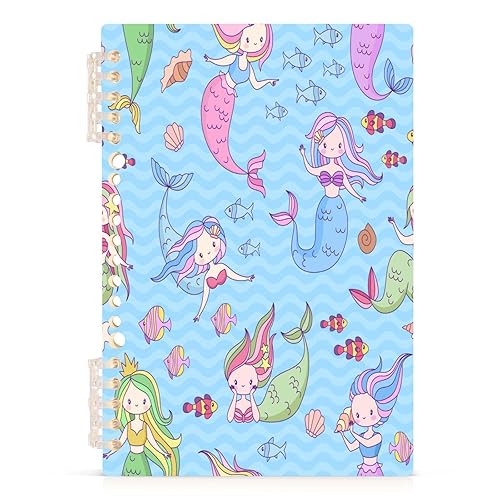 Miniatura 2 de Kigai Cute Mermaid Girl Spiral Notebook 1-Pack with Repositionable Dividers-College Ruled Paper, Fights Ink Bleed - 60 Pages of 80GSM Paper with