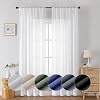 Lecloud Serena Semi-Sheer White Curtains, 84 Inch Length, Lightweight, Light-Filtering, Rod Pocket, Solid, Bedroom & Living Room Each 40 W x 84 L, 2 Panels Set, White