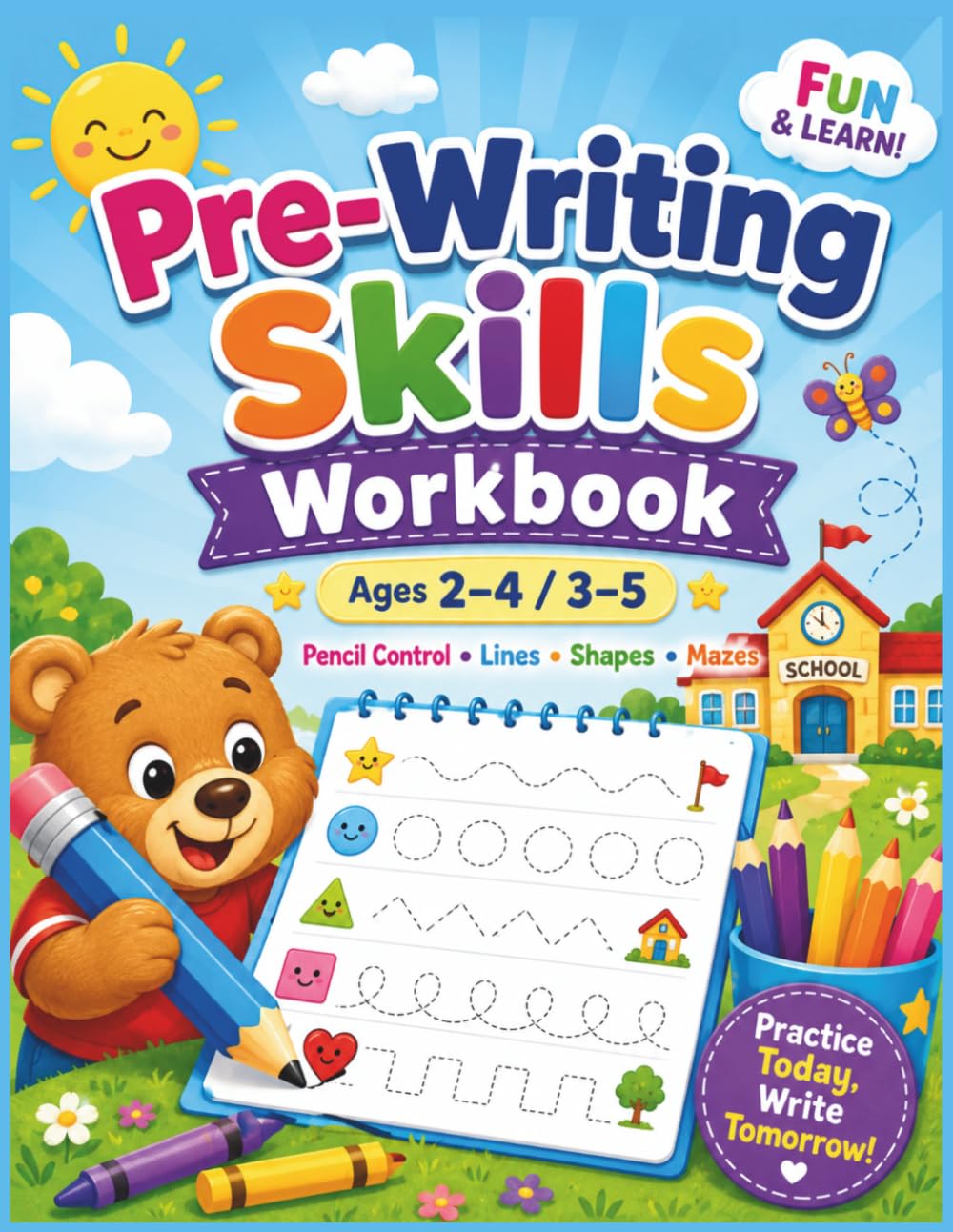 PRE-WRITING SKILLS WORKBOOK: Pencil Control Practice