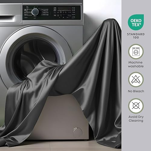 Miniatura 7 de Linenwalas - Juego de sábanas de bambú refrescantes, 3 piezas, suaves, de 1800 hilos, bolsillo profundo de 16 pulgadas, transpirables, cómodas y