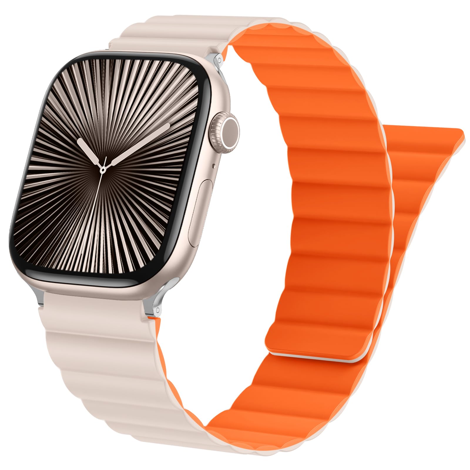 Oielai Magnet Armband Kompatibel mit Apple Watch Armband 46mm 49mm 45mm 44mm 42mm, Doppelseitige Tragbare Magnete Ersatzband für iWatch Series 10 9 8 7 6 5 4 3 2 1 SE Ultra