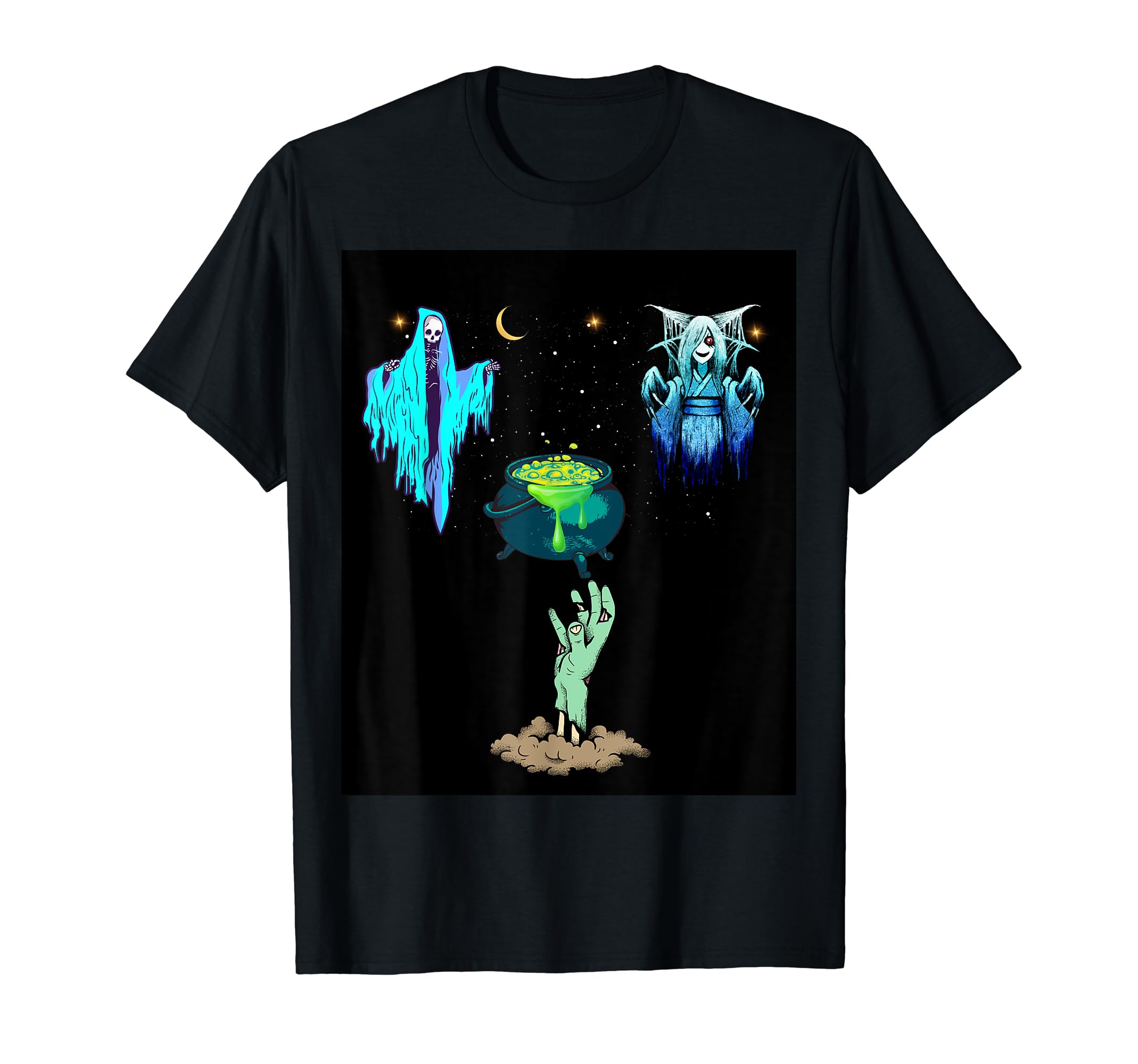 Style, techno, halloween, graphic, witch, 3D T-Shirt