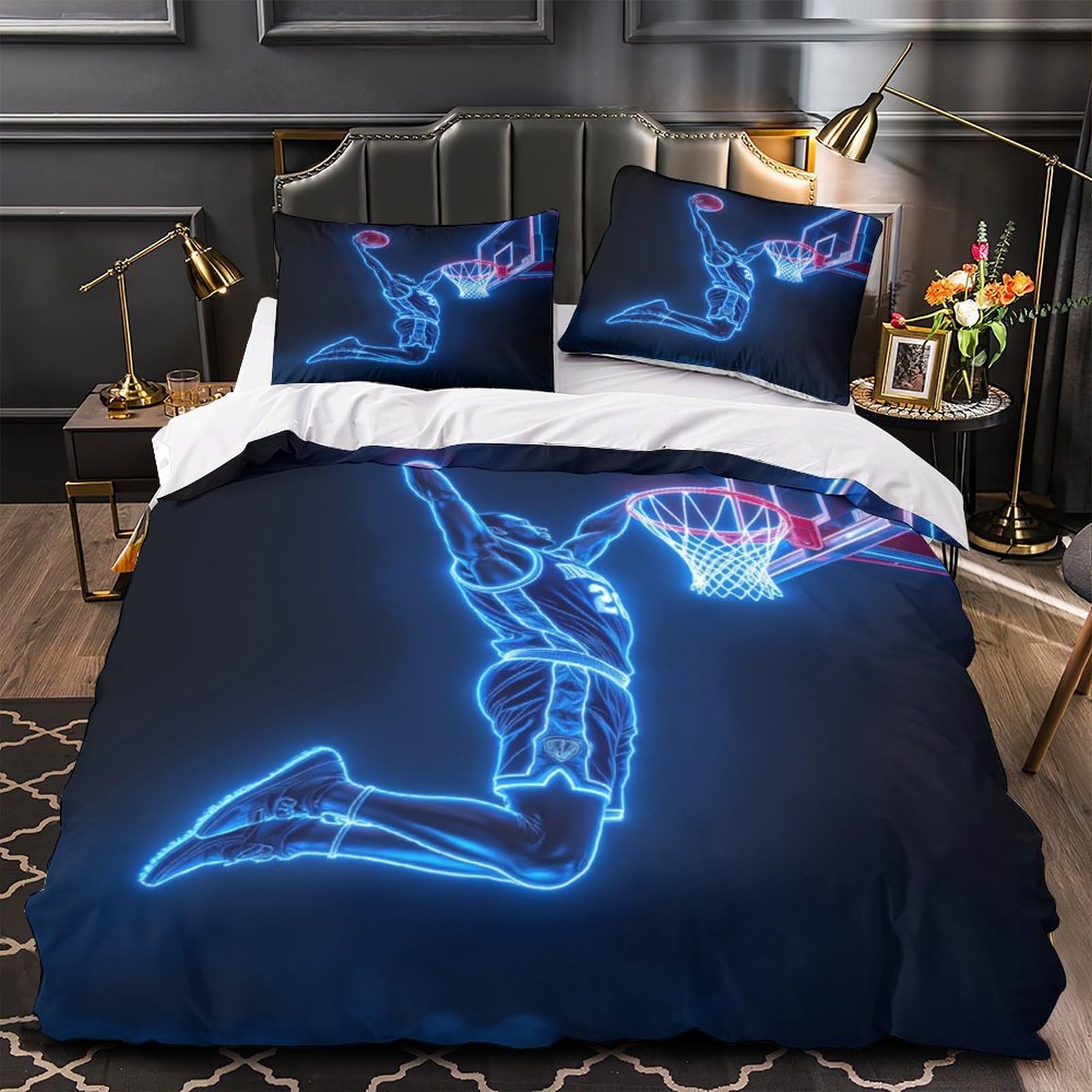Housse de couette 3D hypoallergénique et respirante pour lit King