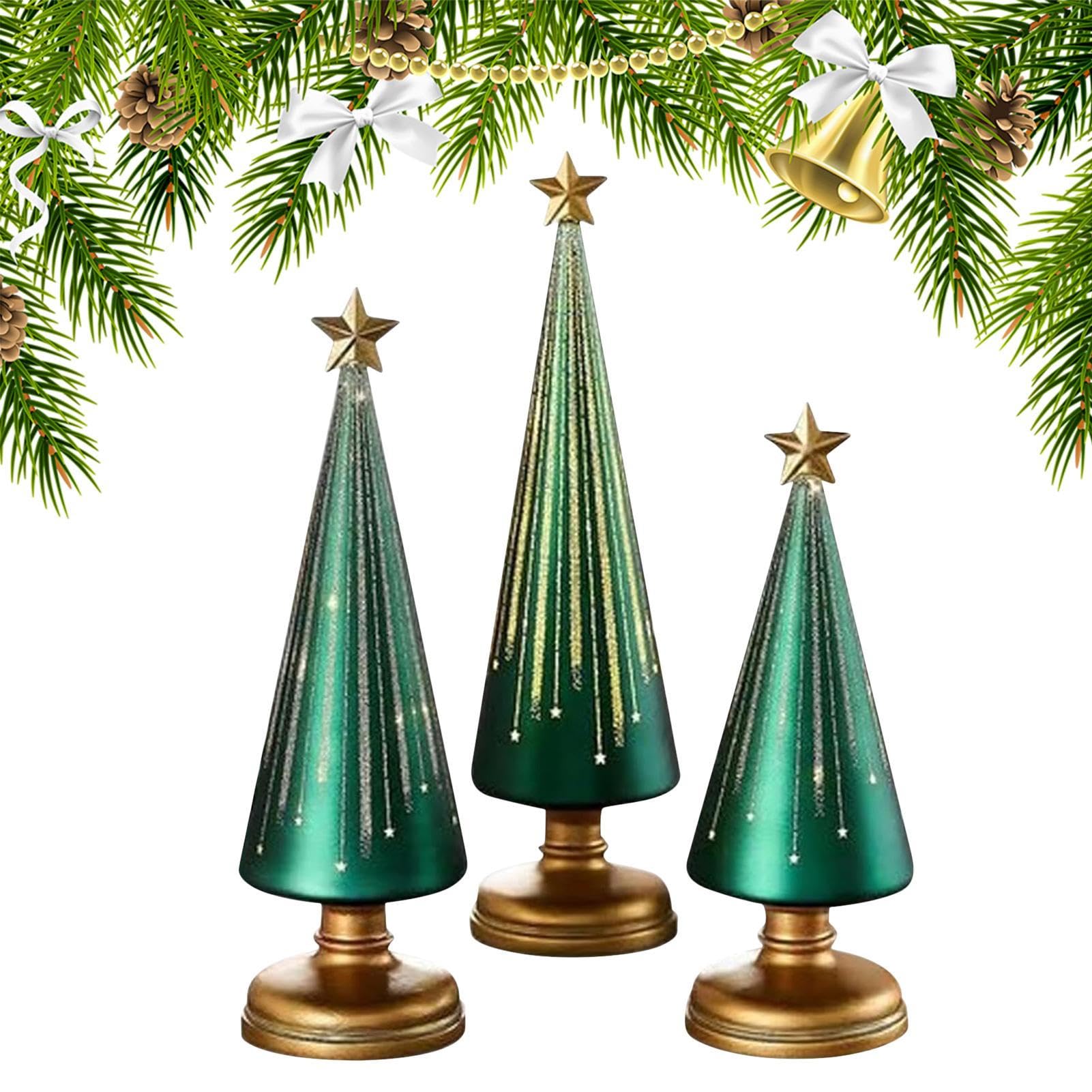 Sapins de Noël étoilés nocturnes en résine pour bureau et maison