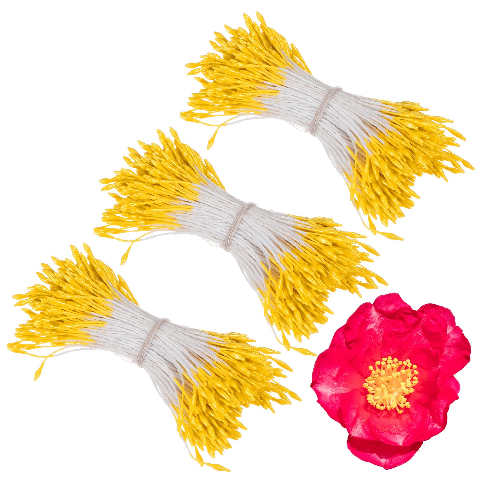 M METERXITY 1080 Pack Double Heads Flower Stamen-1mm Artificial Flower Stamen Pistil Matt Pearl Floral Stamen