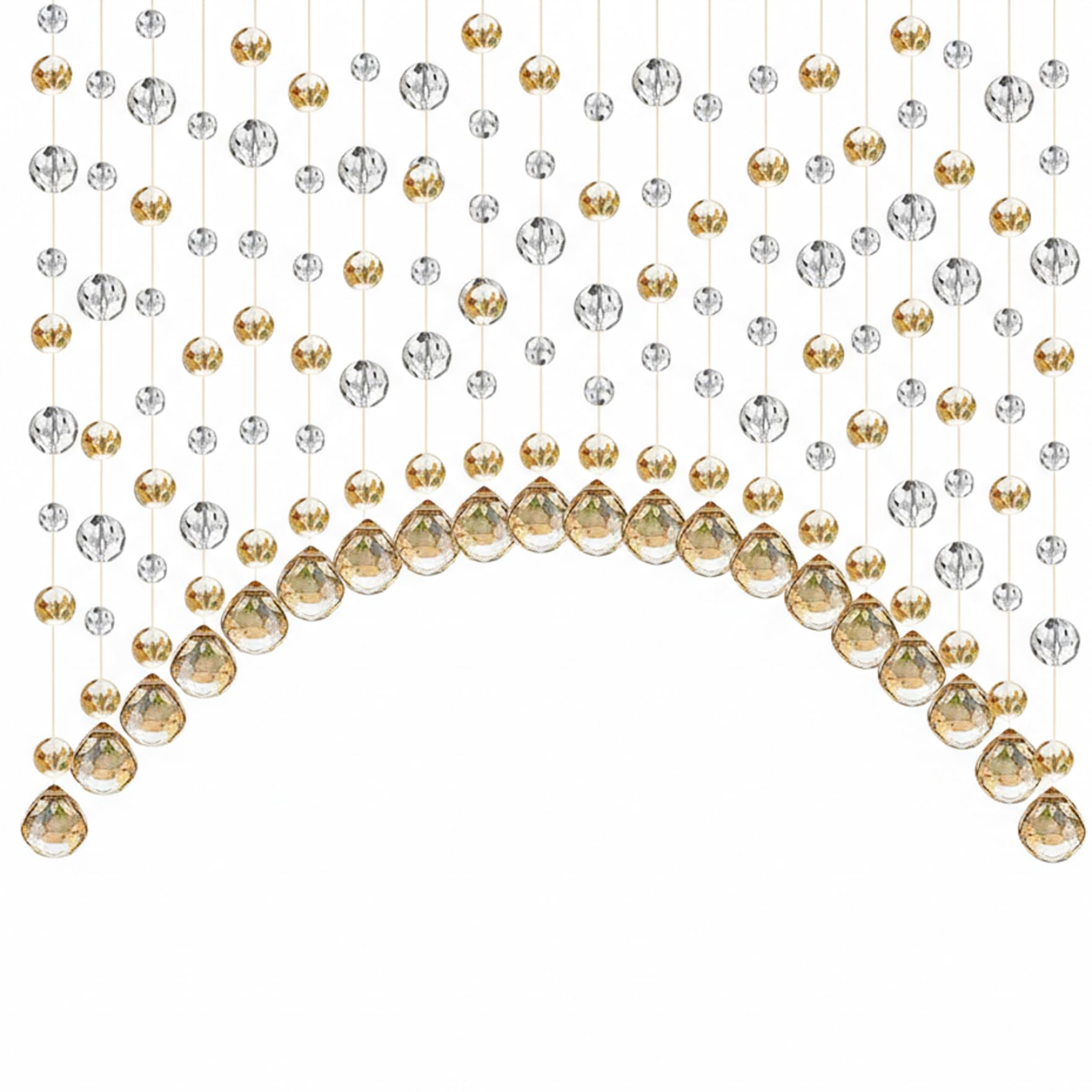 Rideau de Perles de Cristal pour Porte, 20 Cordes, Rideau Perles, séparateur pièce, Rideaux Suspendus pour fenêtres, Chambre à Coucher, Salon, café