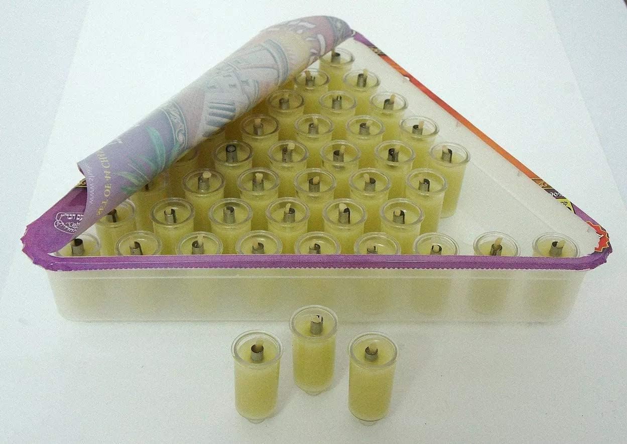 Set of 44 Chanukah Cups Pre Filled Frozen (Jelled) with Pure Olive Oil - Medium Size