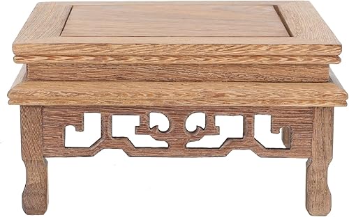 Beavorty Taburete de madera, soporte de jarrón oriental, pedestal, decorativo, elevador de macetas, soporte de estatua de Buda para decoración de