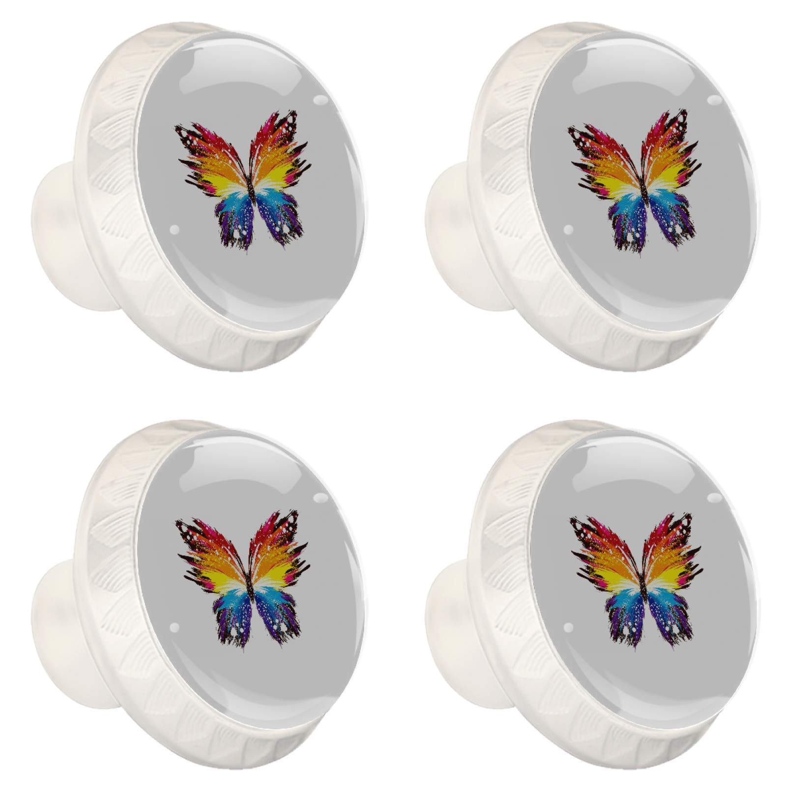 Lot De 4 Boutons De Tiroir En Forme De Papillon - 35 Mm