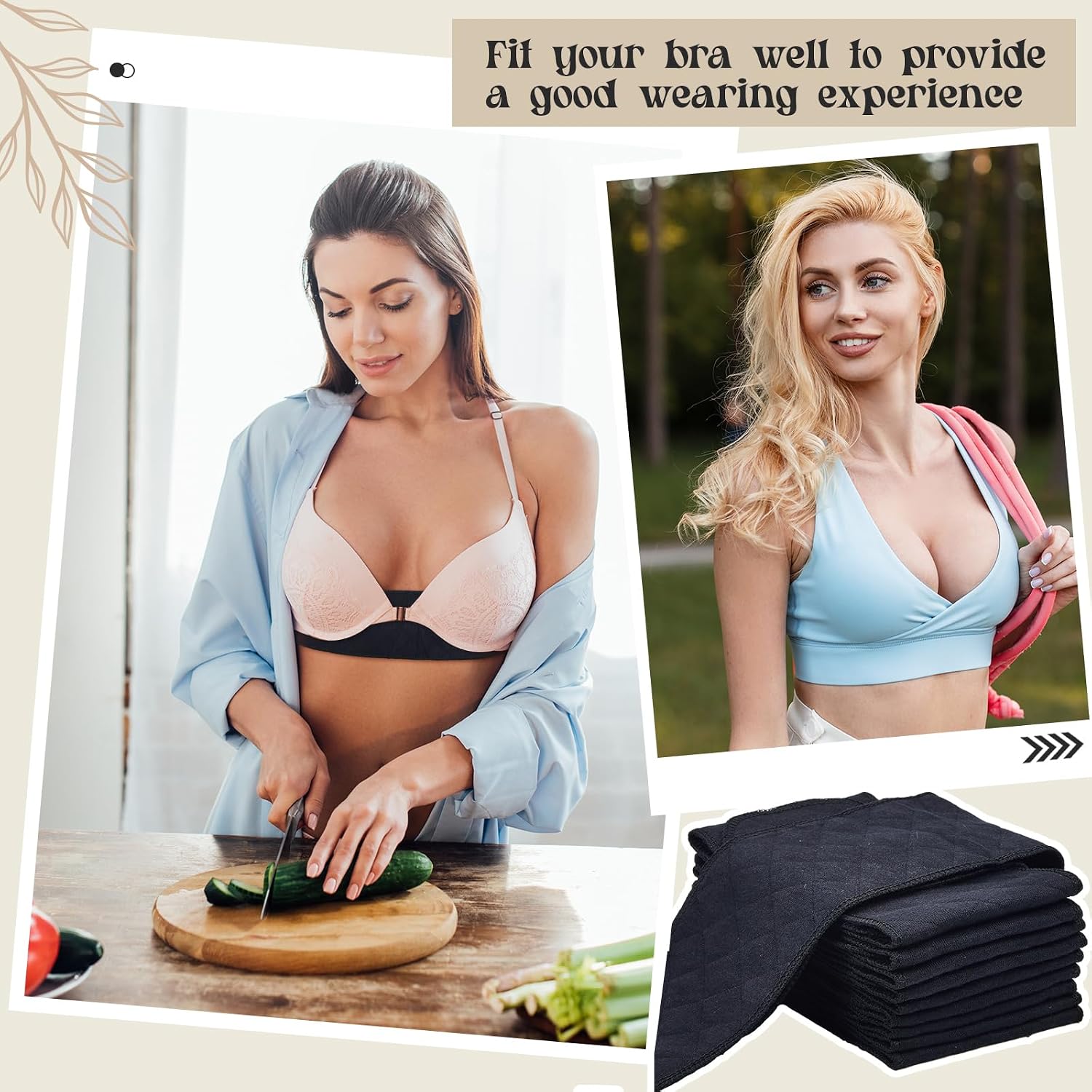 Toulite 10Pcs Reusable Cotton Bra Liners for Sweat image 5
