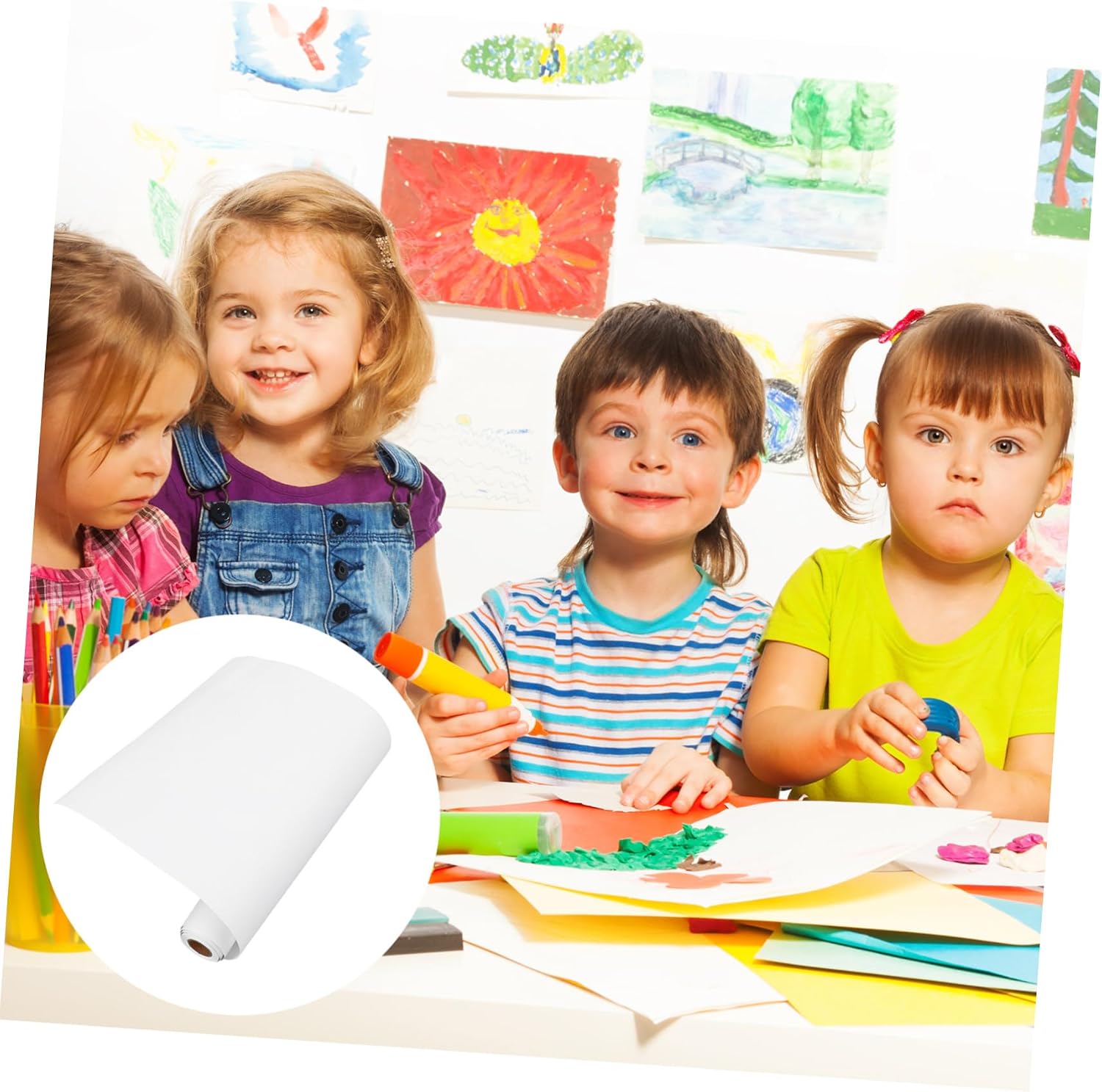 VILLFUL 1roll Boy Girl Graffiti Paper Roll Wide Smooth Drawing Paper for Creative Activities School and Kindergarten for Painting Graffiti and Writing