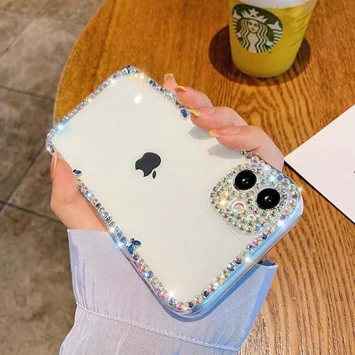 Miniatura 1 de BANAILOA Funda de lujo para iPhone 11 con purpurina, elegante funda de diamantes de imitación 3D con diamantes de imitación transparentes y