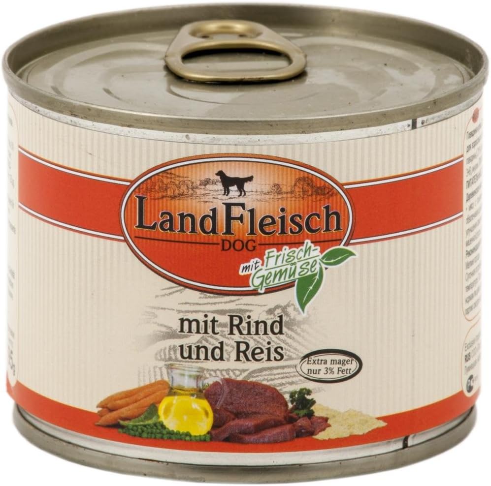 Landfleisch Dog Pur Rind & Reis Extra mager 195 g (Menge: 12 je Bestelleinheit)