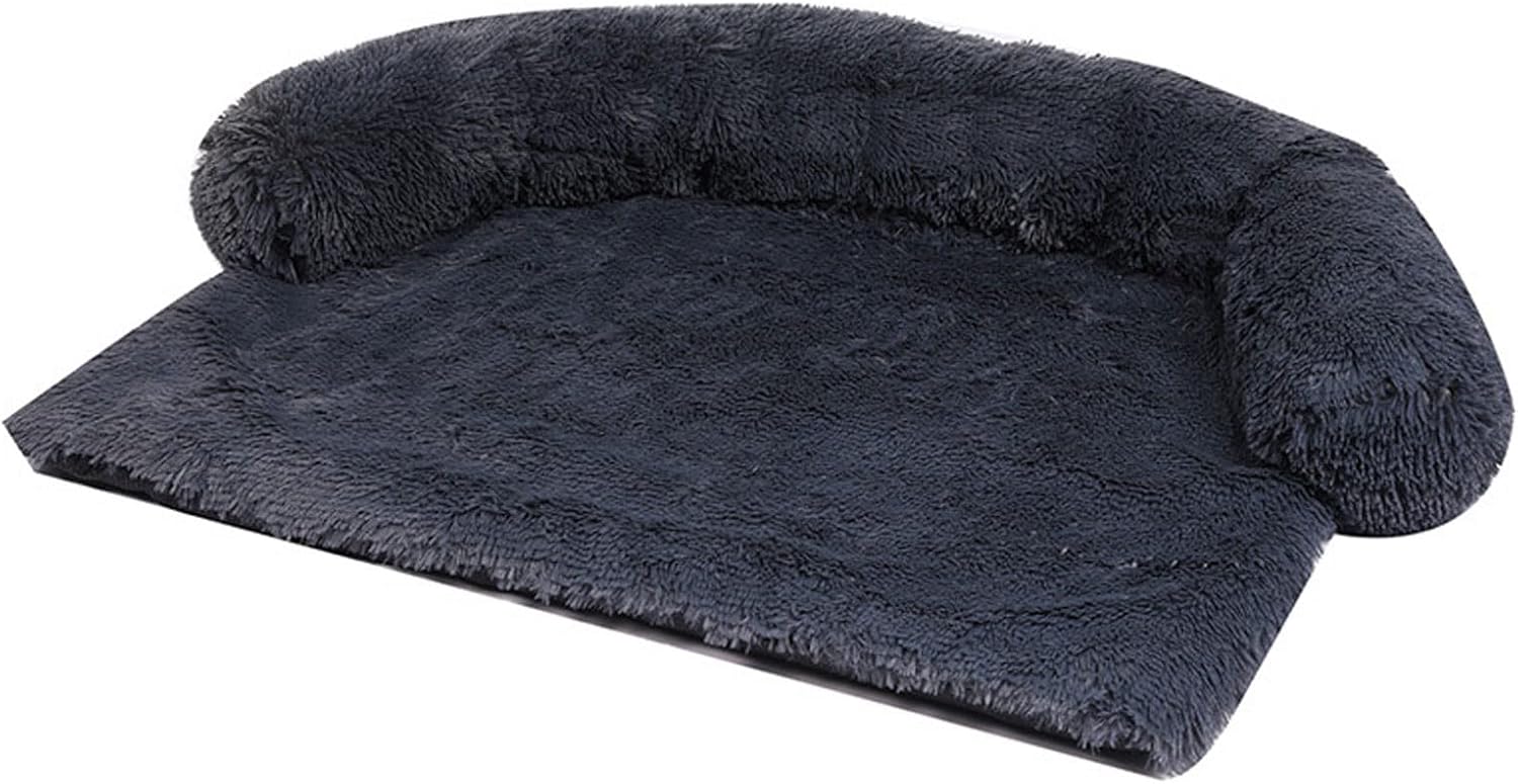 Dog Beds for Car Trunk Living Room Couch Bedroom Bed and Floor Semi-Surrounding Plush Pets Bed Waterproof Fabric Base 4 Sizes S/M/L/XL Cat Beds Removable (Color : Gray-01, Size : Small)