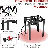 Vista 3 de OT18 Freidora Profunda de Propano con Olla de Freidora Profunda Cuadrada de 18Qt – Olla de Aluminio de Alta Calidad con Canasta Coladora para Freír
