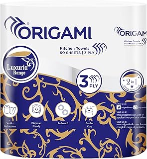 3 Ply Kitchen Tissue Paper Roll - 2 in 1 (50 Pulls Per Roll, 100 Sheets)