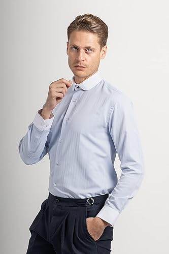 Miniatura 2 de Camisas de cuello de club para hombre Camisa de manga larga para hombre Camisas de vestir para hombre Camisas casuales elegantes Camisa con