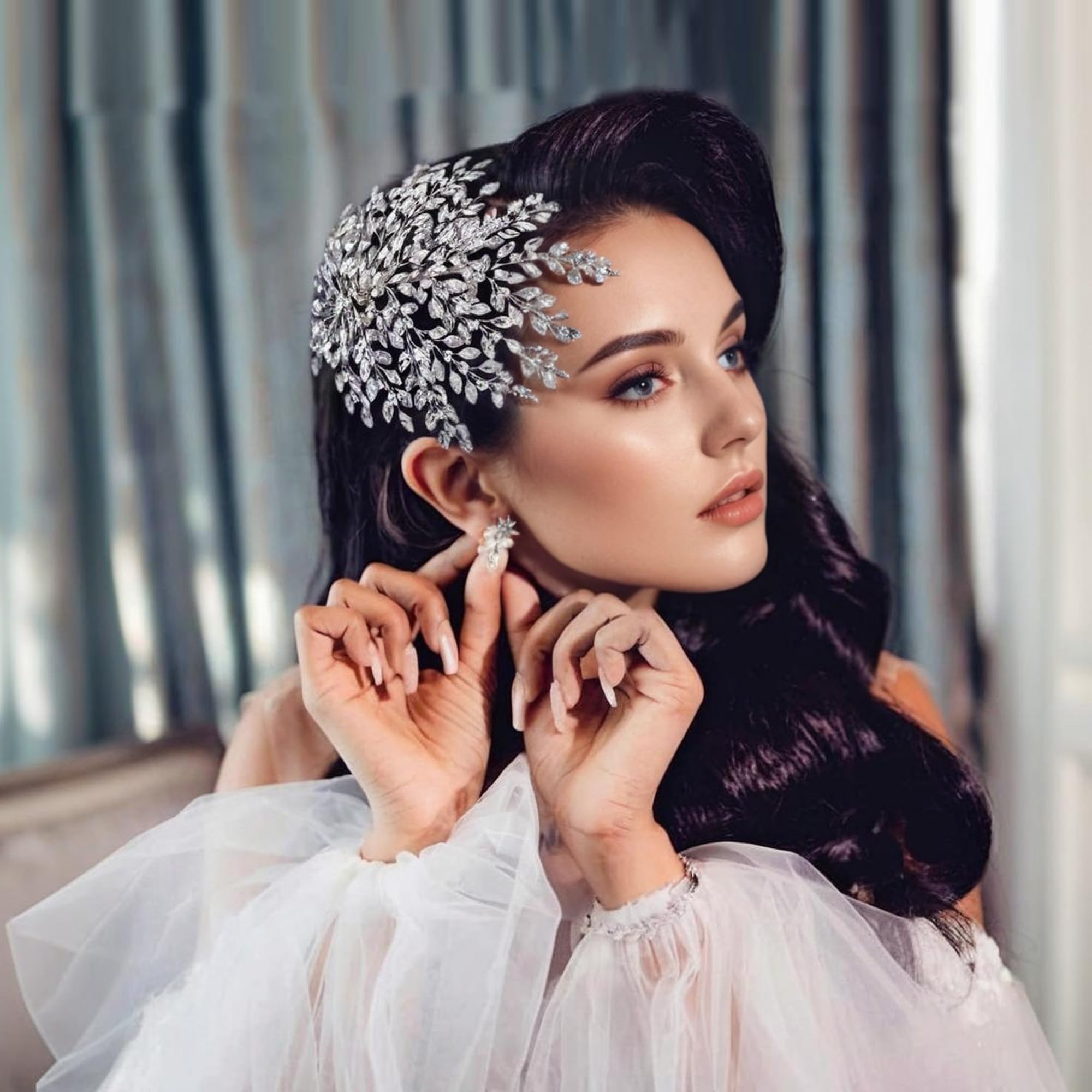 Amazon.com : HONGMEI Bridal Rhinestone Headpiece for Wedding  display picture 1