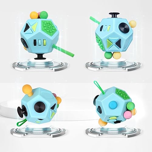 Miniatura 4 de VCOSTORE 12 lados Fidget Cube, juguete de ansiedad para niños y adultos con ADHD ADD OCD autismo
