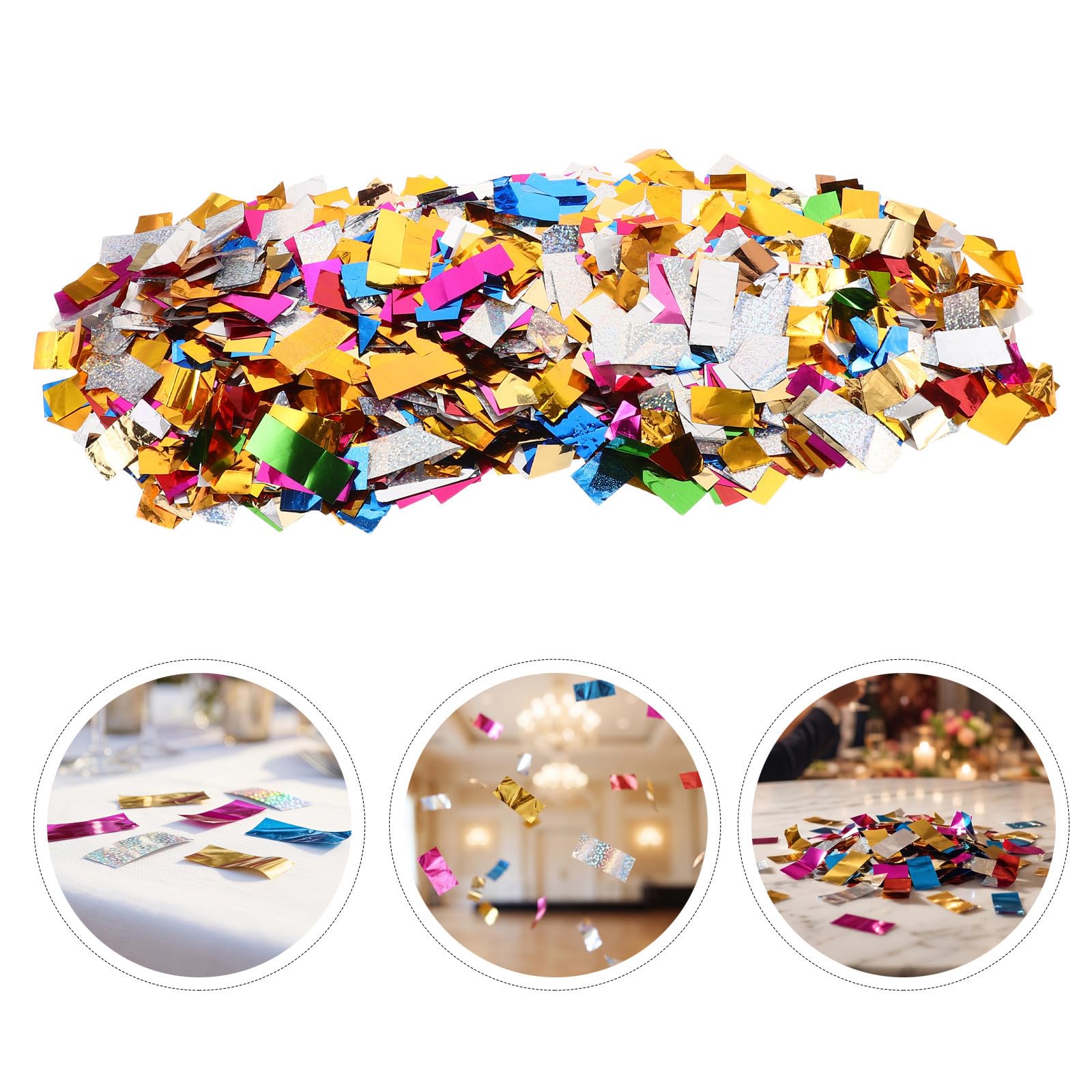 Papel Metálico 5x2 Cm para Efecto Deslumbrante Máquina de Confeti y Colores Resistentes Tamaño para Actuaciones en Escenario y Reuniones Familiares