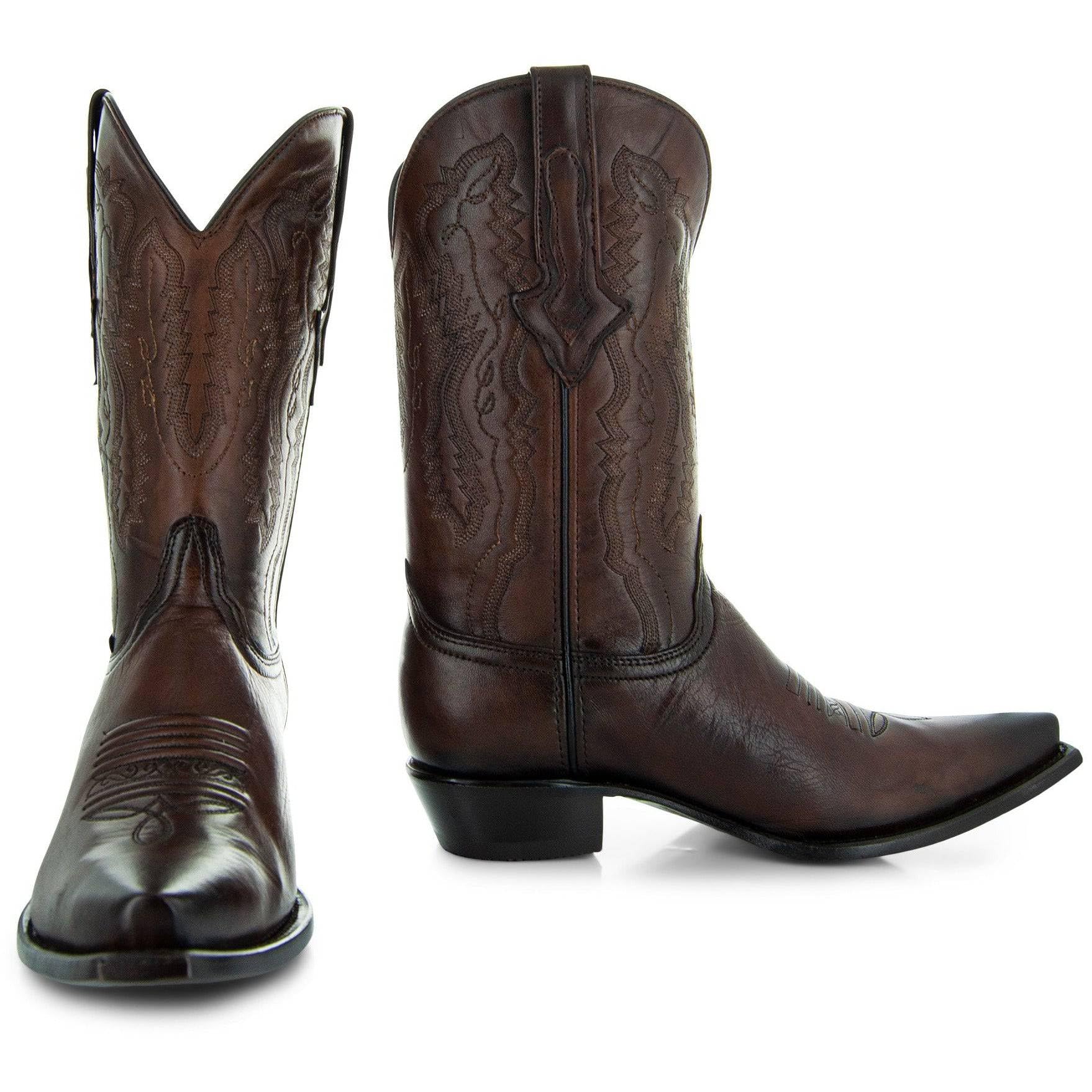 Mens Burnished Snip Toe Cowboy Boots H50030