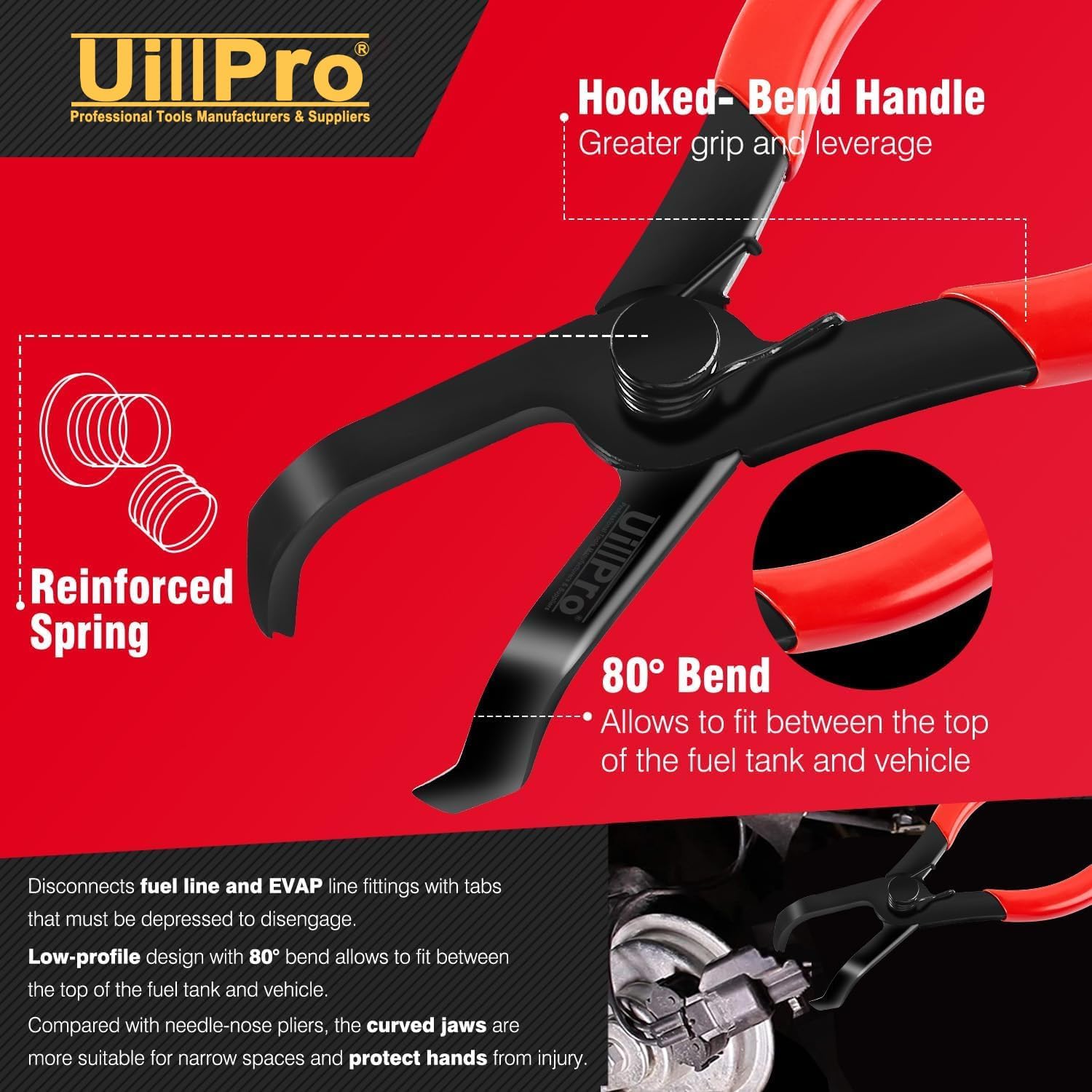 6Pcs Electrical Connector Pliers Fuel Line Pliers, Hose Remover, Electrical connector Separator, Flat Hose Clamp, Pipe Repairing Tool, Spark Plug Wire Puller, Hose Pipe Clamp Clip, Disconnect Tool