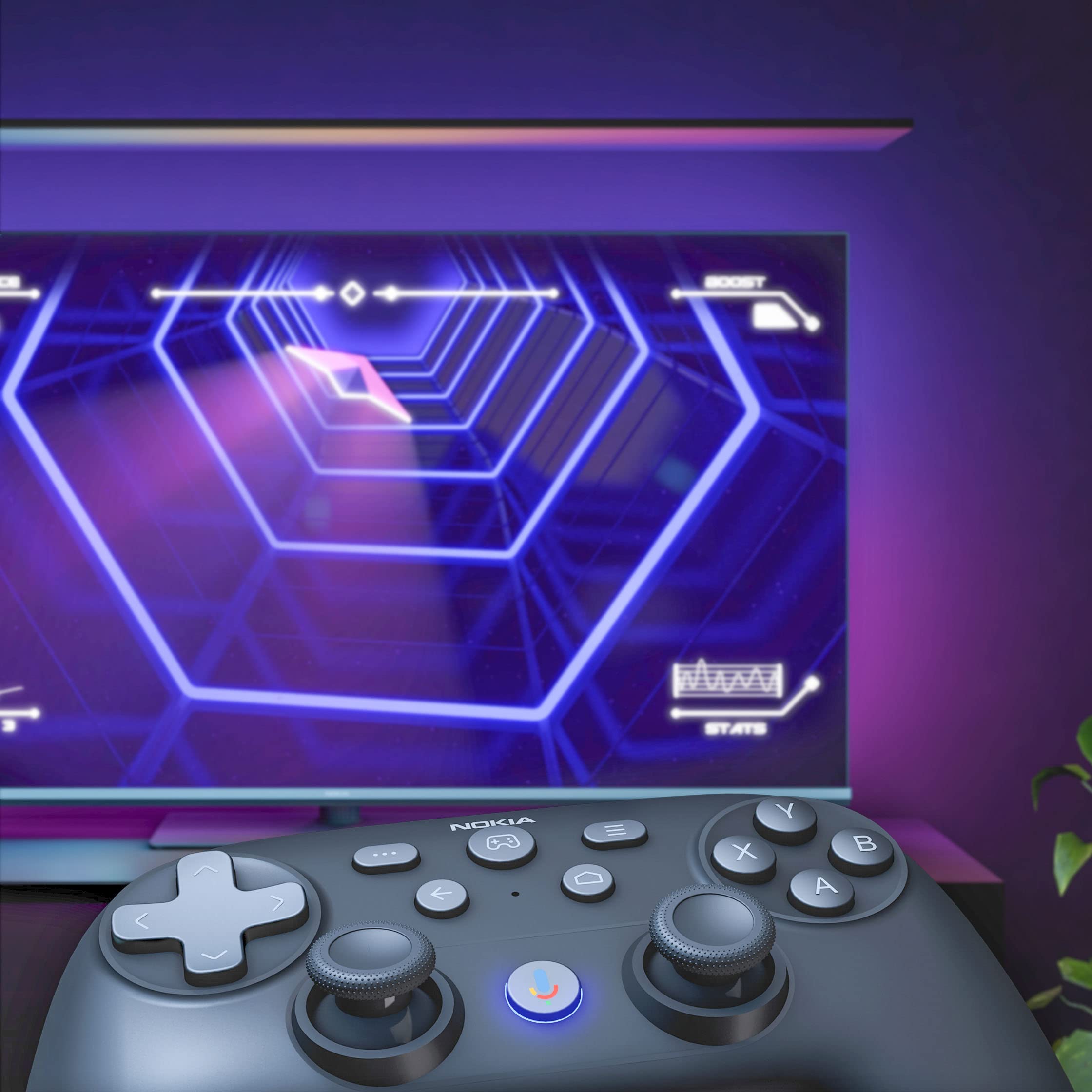 Nokia Manette de jeu pour Android TV, Streaming Box, Tablettes & Smartphones - Commande vocale intelligente -5000GC
