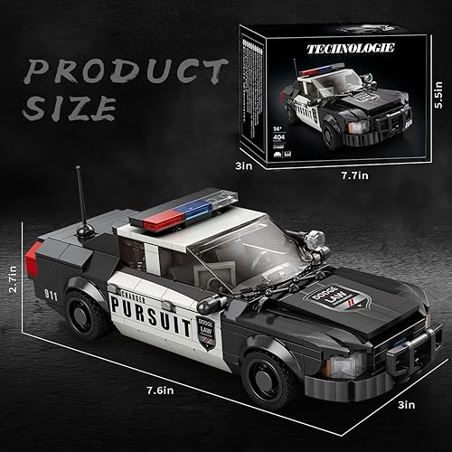 Miniatura 4 de Kit de bloques de construcción de juguete de coche de policía, compatible con autos Lego, juego de construcción de autos Speed Champions, regalo