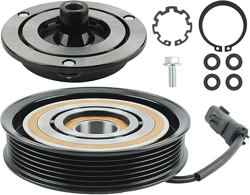 Miniatura 2 de AUTOKAY Kit de ensamblaje de embrague del compresor de CA compatible con Dodge Dakota 6 CYL 3.7L 8 CYL 4.7L 2004-2007 10S17C 55056435AB