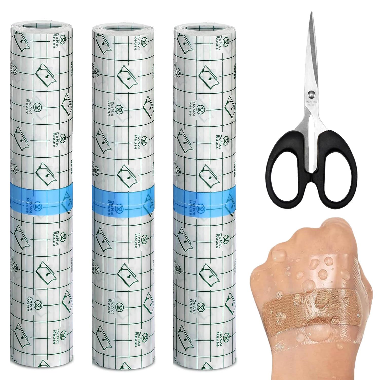 Benda Adesiva Trasparente Impermeabile, Rotolo 4m X 15cm, Pellicola Protettiva In PU Per Tatuaggi, Ferite E Doccia, Seconda Pelle