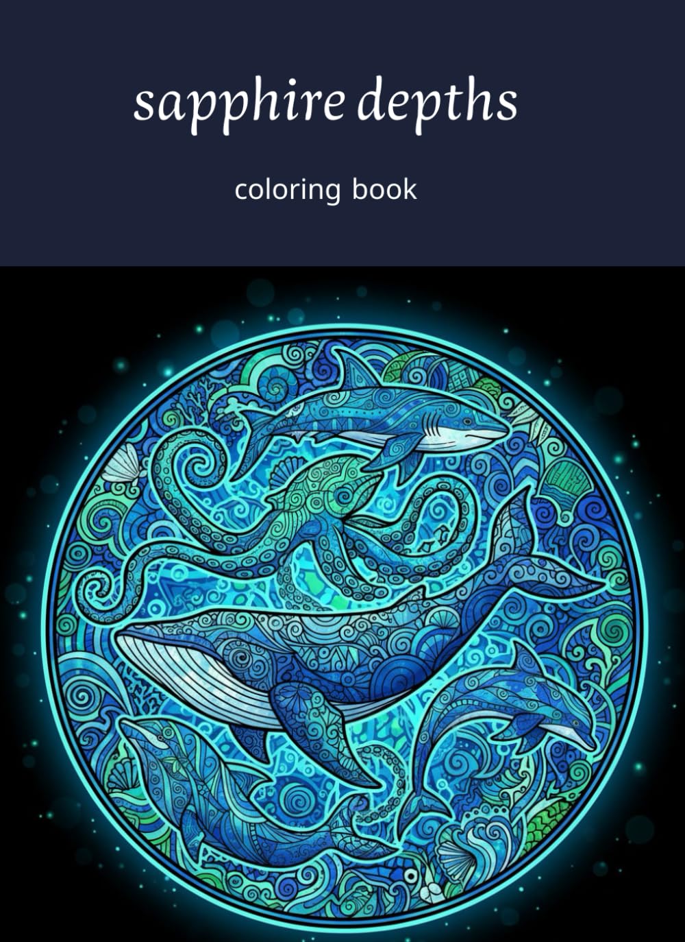 Sapphire Depths: Ocean Creatures Mandala Collection: Intricate Illustrations of Whales, Turtles, Sharks, and Coral Reefs for Adult Colorists (intricate animal mandalas)