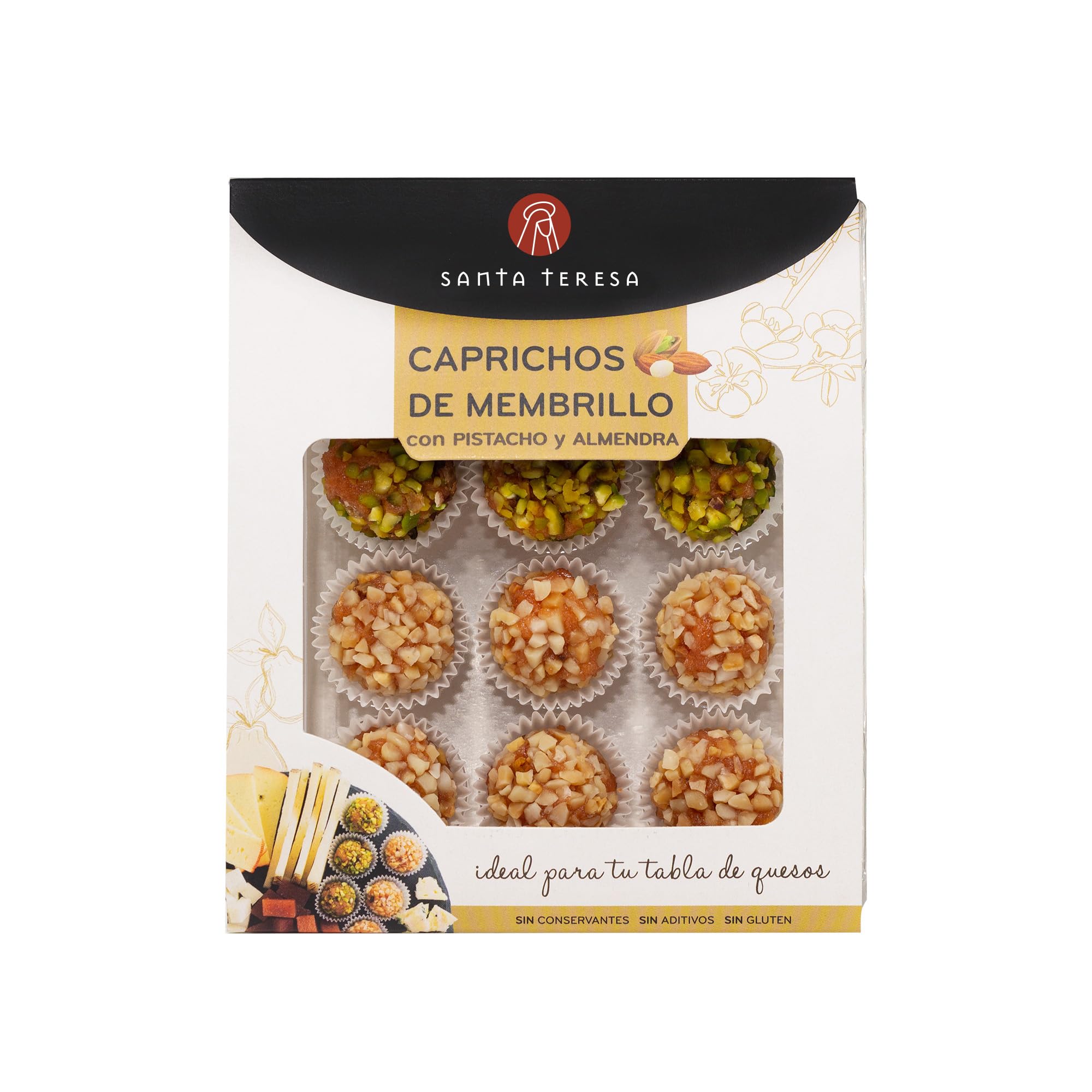 Santa Teresa Caprichos de Membrillo Bocaditos Membrillo con Pistacho y Almendra Tostada 120g