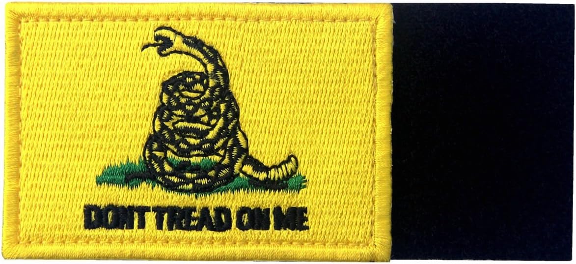 Don't Tread On Me Tactical Embroidered Morale Applique Fastener Hook&Loop Patch - Yellow