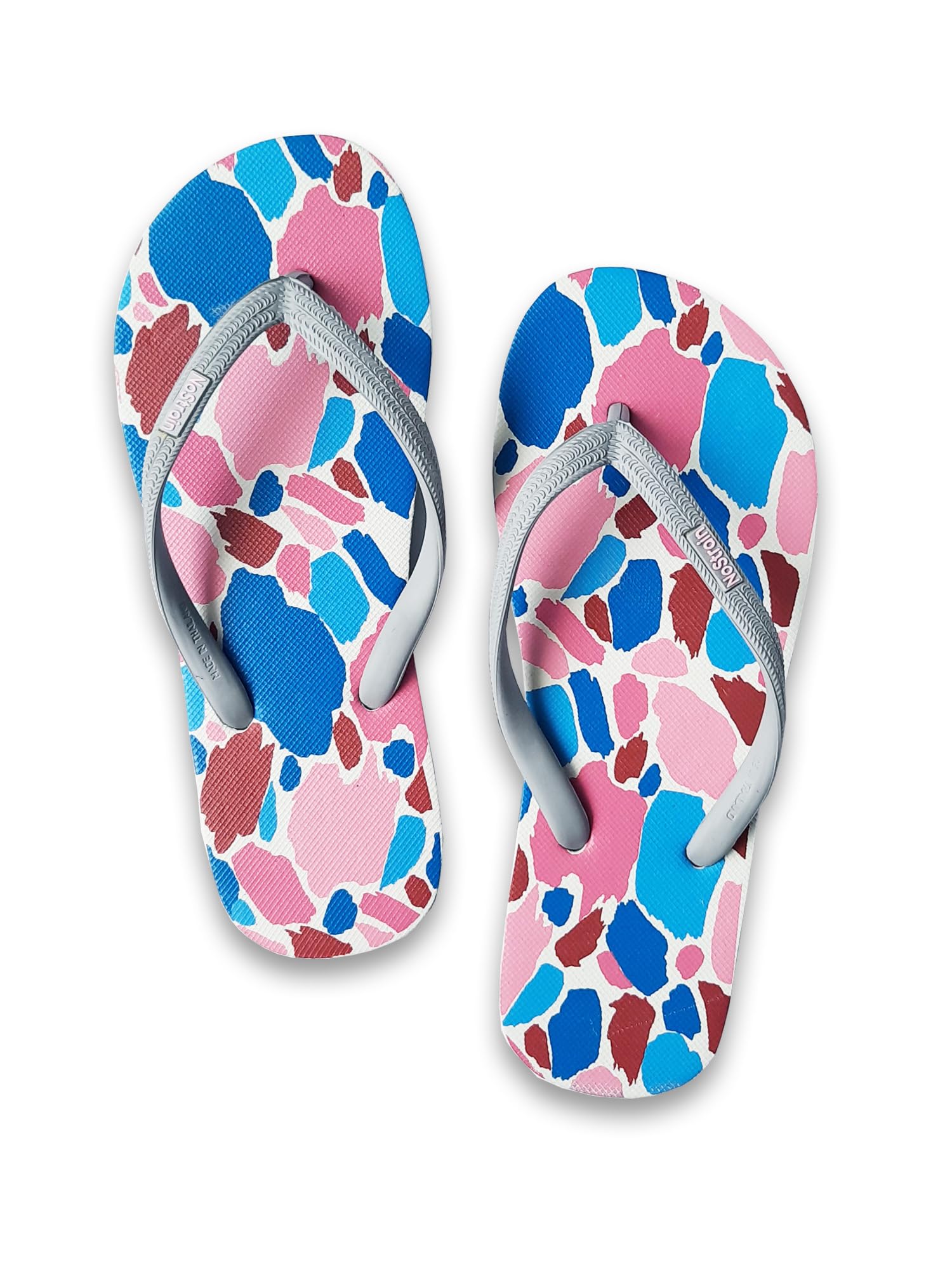 NoStrain Natural Rubber Printed Slippers For Women | Comfortable and Soft Womens Flip Flops (Twisted Geo Violet, 3) (B09ZJ35K8Y) Amazon Price History, Amazon Price Tracker